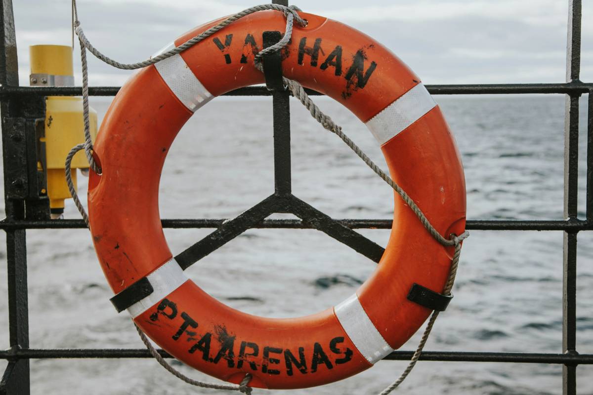 Damaged boat after collision with dock