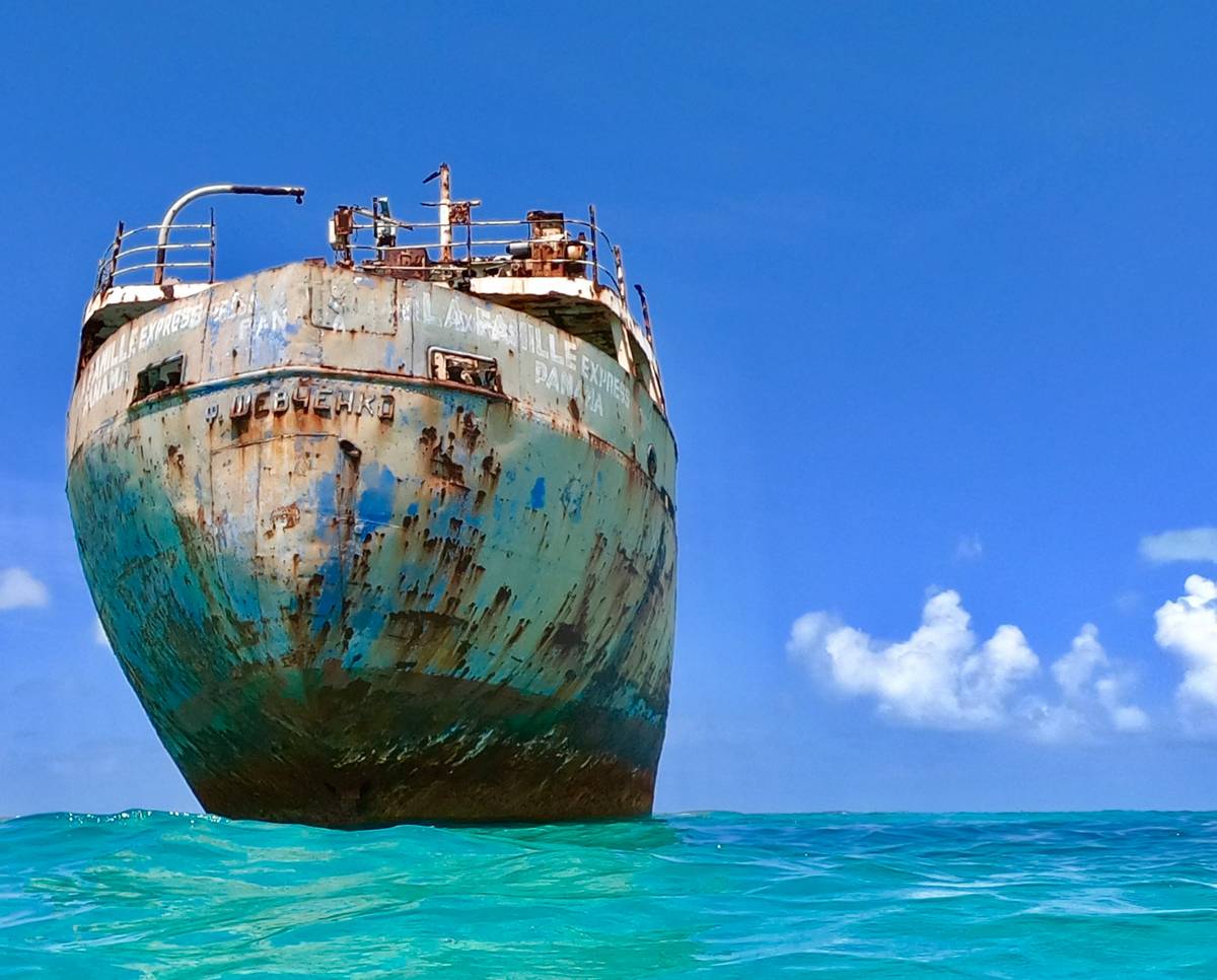 Boat damaged after collision